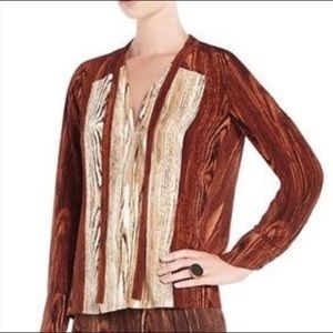 BCBGMAXAZRIA Woodgrain Blouse